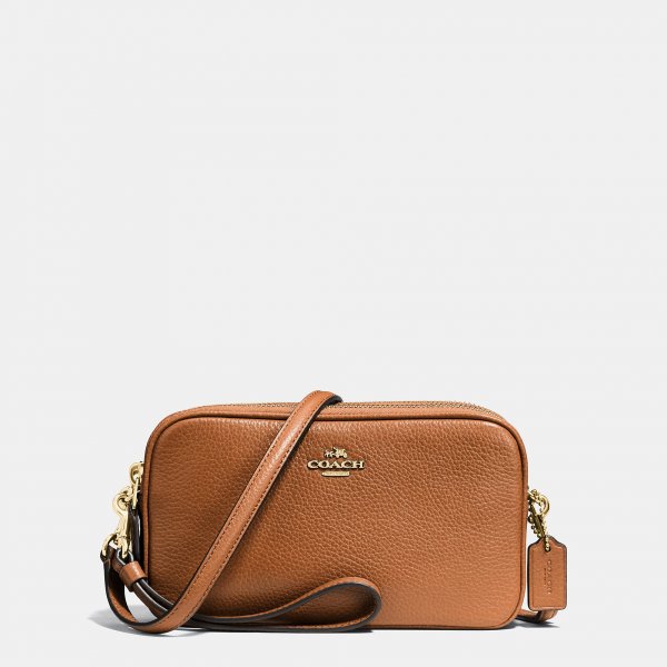 Luxury Elegant Coach Crossbody Clutch In Pebble Leather  Luxury Elegant Coach Crossbody Clutch In Pebble Leather