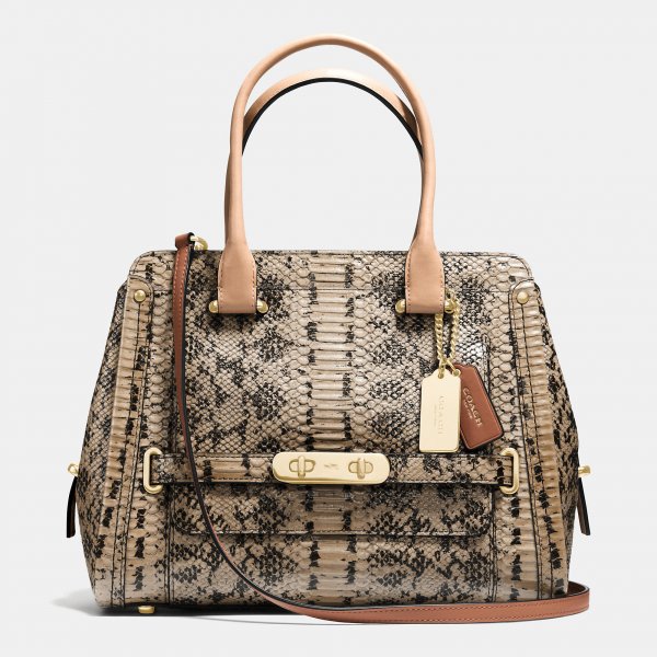 Luxury Elegant Coach Swagger Frame Satchel In Colorblock Exotic  Luxury Elegant Coach Swagger Frame Satchel In Colorblock Exotic