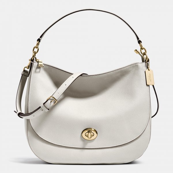 Fashion Solid Coach Turnlock Hobo In Pebble Leather [coach20211900 ...