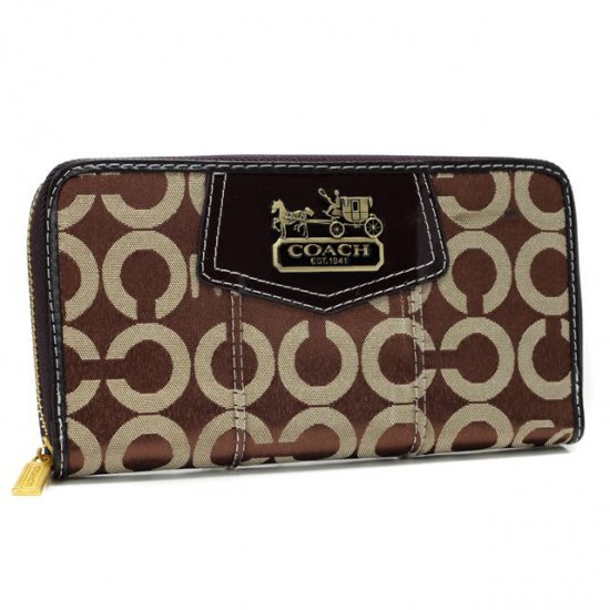 Coach In Signature Large Coffee Wallets AXM [coach20210741] - $33.89 ...