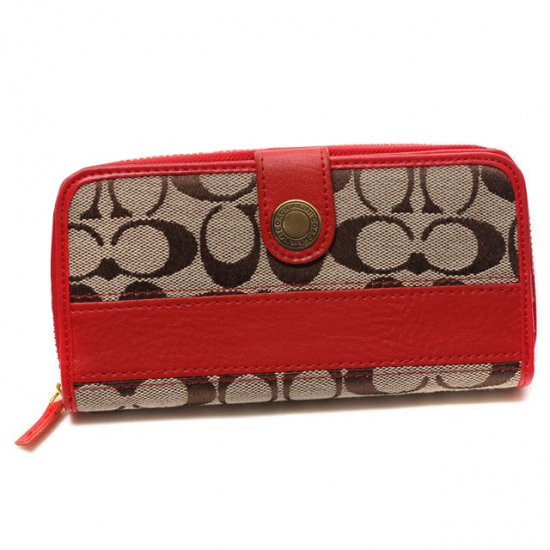 Coach In Signature Large Red Wallets CJO [coach20210754] - $33.89 ...